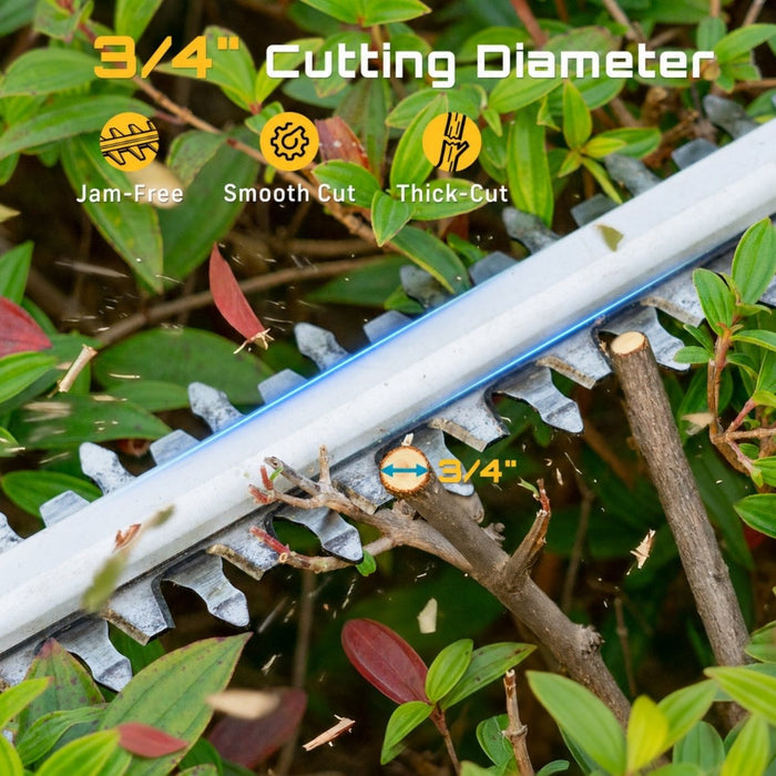 SEESII 20" Hedge Trimmer Cordless with 2× 4.0Ah Battery, Lightweight Design - hedge trimmers-SeeSii