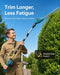 Seesii 20V Cordless Pole Hedge Trimmer, 8.5FT Telescopic Long Reach with 2x4.0Ah Batteries - Pole Hedge Trimmer-SeeSii