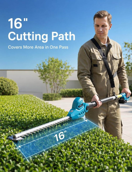 Seesii 20V Cordless Pole Hedge Trimmer, 8.5FT Telescopic Long Reach with 2x4.0Ah Batteries - Pole Hedge Trimmer-SeeSii