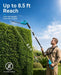 Seesii 20V Cordless Pole Hedge Trimmer, 8.5FT Telescopic Long Reach with 2x4.0Ah Batteries - Pole Hedge Trimmer-SeeSii