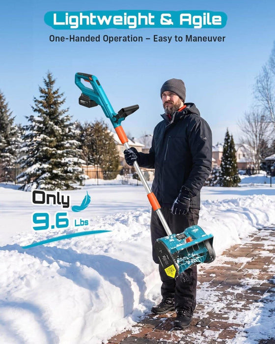 SEESII 20V Cordless Snow Shovel, 12" Electric Snow Blower, Lightweight - Snow Blowers-SEESII
