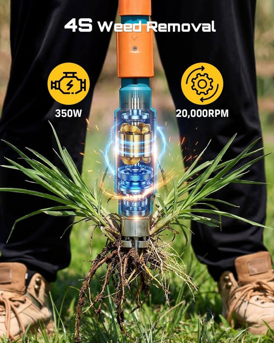 SEESII 20V Electric Weed Puller | Cordless Stand Up Weeder with 3-Claw Head & Dual Batteries - Weed Puller Tool-SeeSii