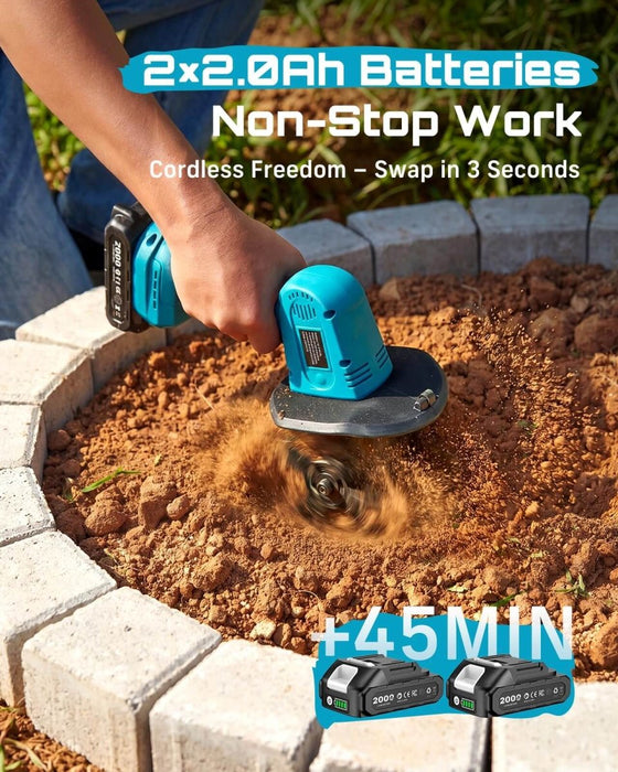 Seesii 20V Mini Cordless Tiller Cultivator 4" Width 2.6lbs Lightweight Rototiller （W02） - Cordless Tiller-SeeSii