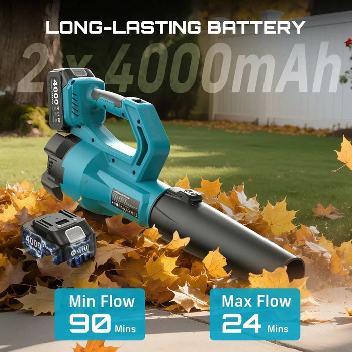 SEESII 21V Leaf Blower Cordless with 2 x 4000mAh Batteries and Charger, 780CFM 400MPH Electric Leaf Blower - SeeSii