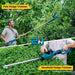 SEESII 2-in-1 Cordless Hedge Trimmer, extendable pole for tall hedges & handheld mode for low shrubs, outdoor garden trimming scene