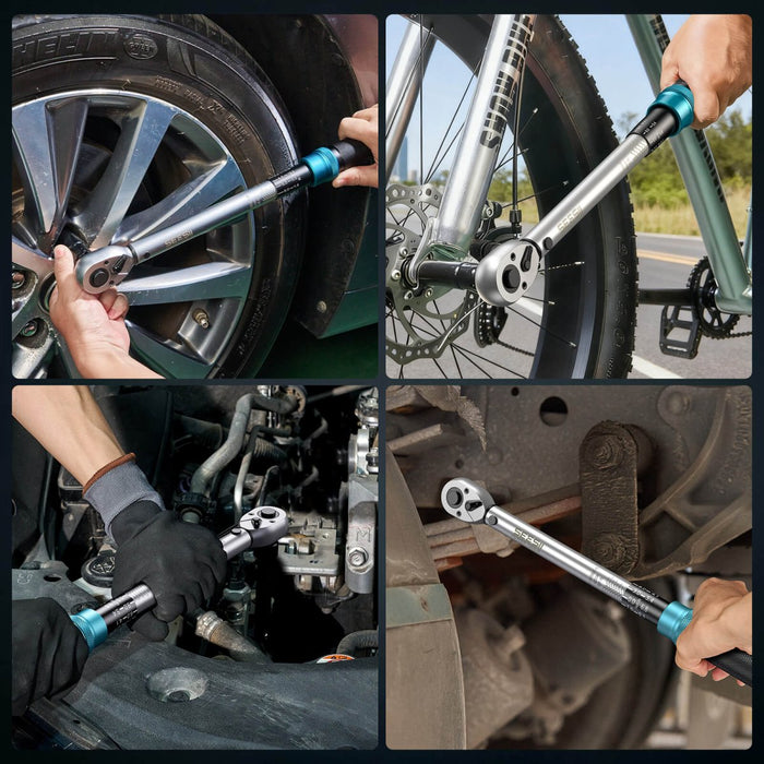 Seesii 3 - Piece Torque Wrench Set, 1/4" 3/8" 1/2", 72 - Tooth, ±3% Accuracy - ratchet wrench - SeeSii