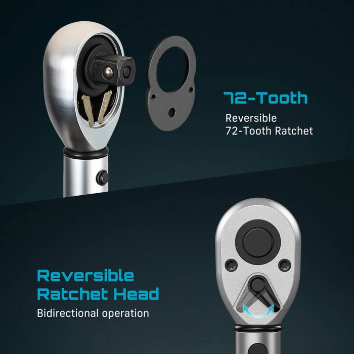 Seesii 3 - Piece Torque Wrench Set, 1/4" 3/8" 1/2", 72 - Tooth, ±3% Accuracy - ratchet wrench - SeeSii