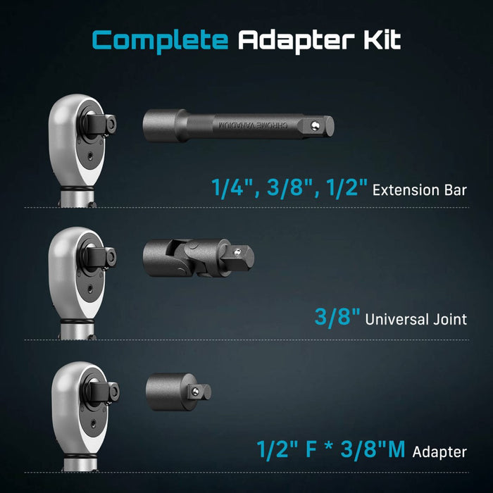 Seesii 3 - Piece Torque Wrench Set, 1/4" 3/8" 1/2", 72 - Tooth, ±3% Accuracy - ratchet wrench - SeeSii