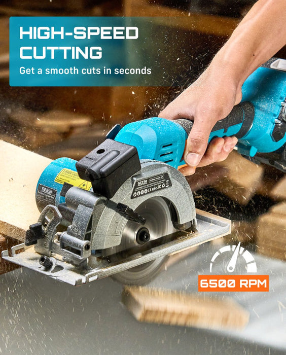 SEESII 4-1/2" Cordless Circular Saw with 2*4.0Ah Batteries & Fast Charger - circular saw-SeeSii