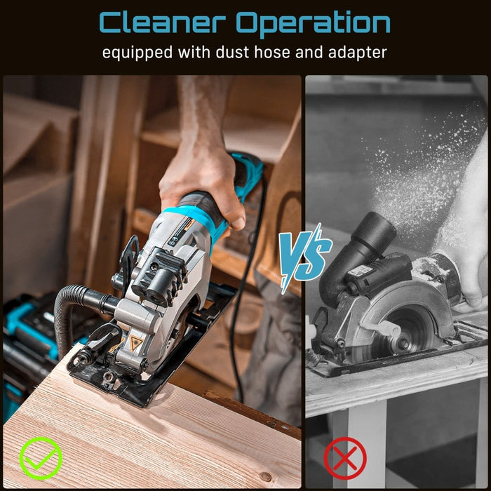 Seesii 4 - 1/2" Mini Circular Saw with Laser Guide, 4.8A 4000RPM High Speed - circular saw - SeeSii