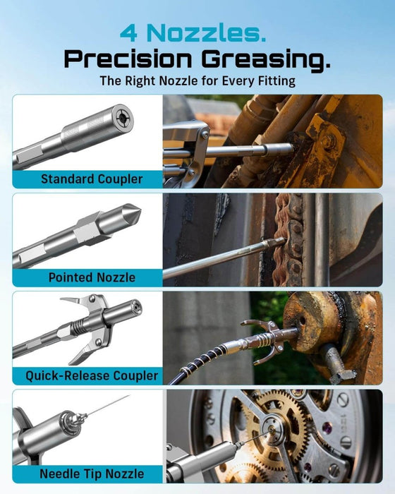 Seesii 4000PSI 3oz Mini Portable Grease Gun Kit for Auto Farm Marine（GR04K） - SeeSii