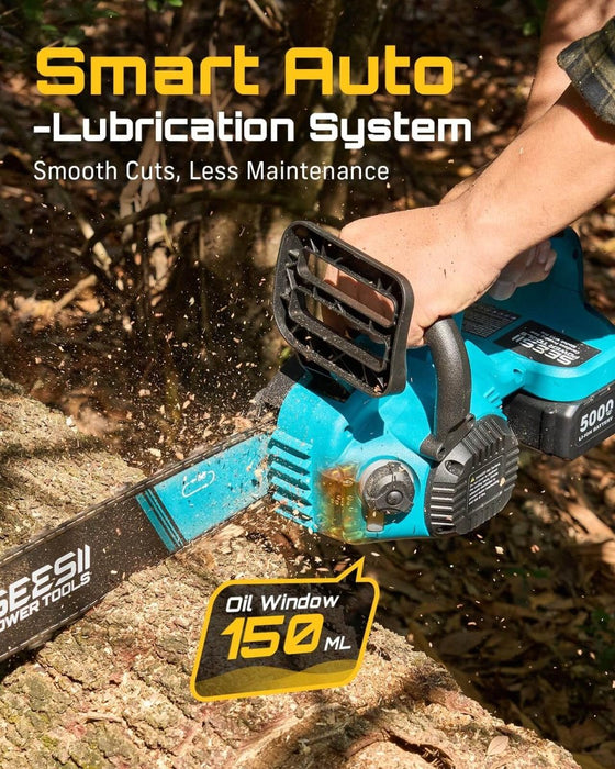 SEESII 40V 16/12 Inch Brushless Cordless Chainsaw, 2×5.0Ah 1600W（M16 Pro） - SeeSii