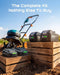 SEESII 40V Cordless Tiller for Gardening 12" Electric Garden Tiller Cultivator with 2×5.0Ah Batteries & Charger 8" Depth Adjustable Handle & Wheel Heavy Duty Rototiller for Lawn & Soil Cultivation - Cordless Tiller-SeeSii