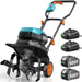 SEESII 40V Cordless Tiller for Gardening 12" Electric Garden Tiller Cultivator with 2×5.0Ah Batteries & Charger 8" Depth Adjustable Handle & Wheel Heavy Duty Rototiller for Lawn & Soil Cultivation - Cordless Tiller-SeeSii