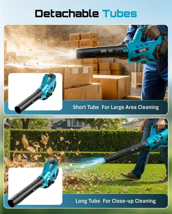 SEESII 40V Leaf Blower Cordless, 750 CFM&195 MPH, Powerful Electric Blower - SEESII