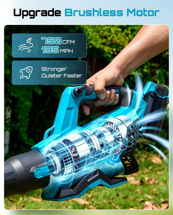 SEESII 40V Leaf Blower Cordless, 750 CFM&195 MPH, Powerful Electric Blower - SEESII