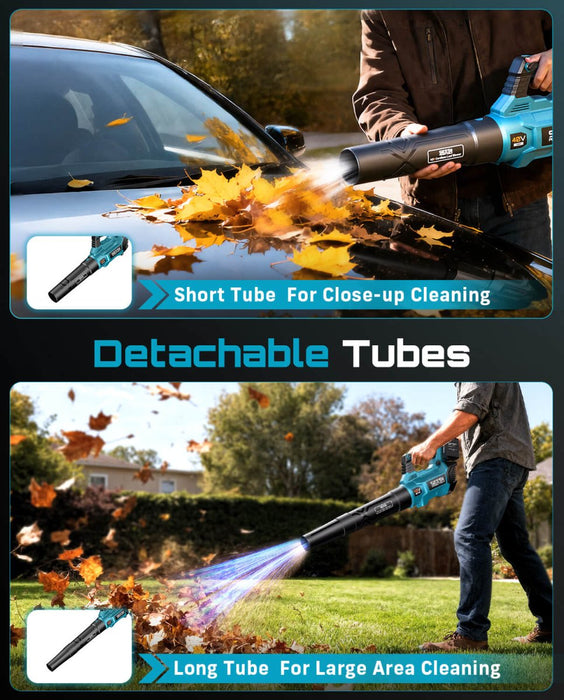 Seesii 40V Max Brushless Leaf Blower: 650 CFM Beast Mode with Dual 5.2Ah Batteries & Rapid Chargers — Professional Power for Lawns, Snow & Patios - Brushless Leaf Blower - SeeSii