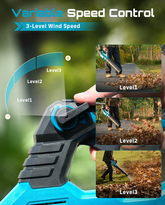 Seesii 40V Max Brushless Leaf Blower: 650 CFM Beast Mode with Dual 5.2Ah Batteries & Rapid Chargers — Professional Power for Lawns, Snow & Patios - Brushless Leaf Blower - SeeSii