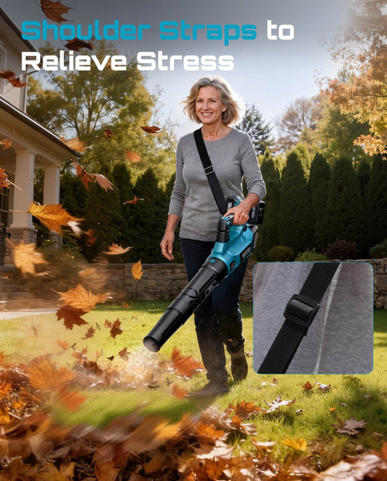 Seesii 40V Max Brushless Leaf Blower: 650 CFM Beast Mode with Dual 5.2Ah Batteries & Rapid Chargers — Professional Power for Lawns, Snow & Patios - Brushless Leaf Blower - SeeSii