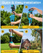 Seesii blue 4-in-1 cordless garden tool 4-step quick installation guide, install head, battery, extend pole and start tree trimming work easily