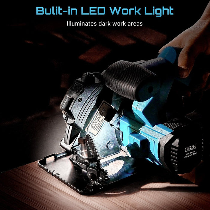 Seesii 6 - 1/2" Cordless Circular Saw with 2x 4.0Ah Batteries and Charger - circular saw - SeeSii