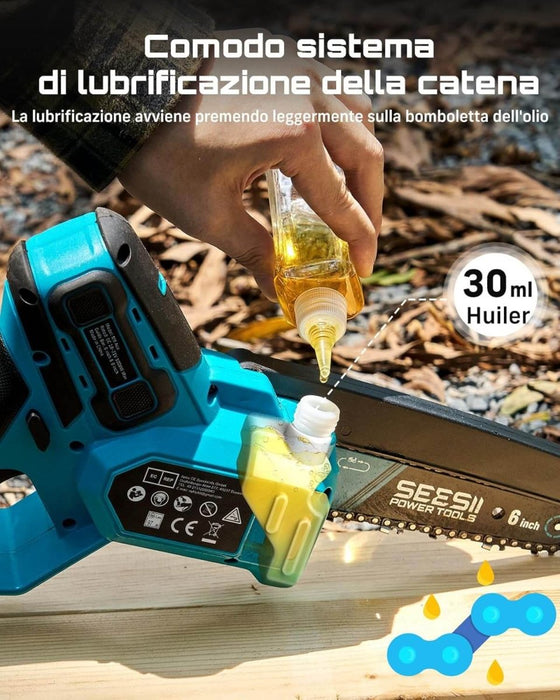 SEESII 6 & 8 Cordless Chainsaw, 1000 W Mini Chainsaw with 2 x 4000 mAh Batteries（M8 Ace） - chainsaw-SeeSii