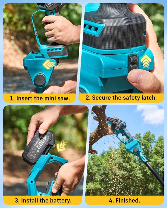 SEESII 6-in-1 Cordless Pole Saw & Hedge Trimmer Combo, 2×4000mAh Batteries（P8 Uniq） - SeeSii