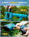 SEESII 6-in-1 Cordless Pole Saw & Hedge Trimmer Combo, Electric Mini Chainsaw with 2×4.0 Ah Batteries - SeeSii