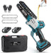 Seesii 6 Inch Brushless Mini Cordless Chainsaw, 2×2000mAh Batteries Auto Oiler Handheld Tree Branch Cutter（M6 Titan） - chainsaw-SeeSii