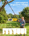 Lightweight ergonomic Seesii cordless pole saw with shoulder strap, comfortable for long time tree trimming work