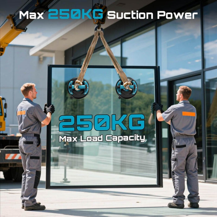 SEESII 8" Suction Cup Lifter with Pressure Gauge 250KG Max Load 2-Pack（S20 LITE） - SeeSii