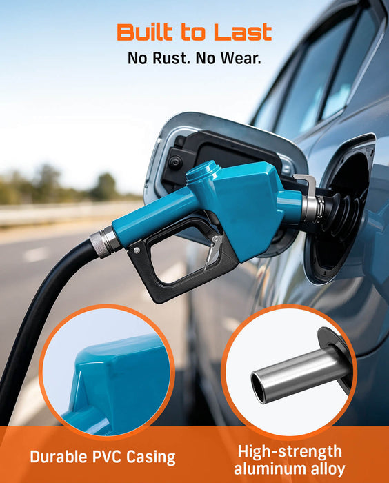 SEESII 3/4" NPT Automatic Fuel Nozzle, Gas Nozzle with Hook, Max Flow 16GPM
Fuel Transfer Pump Nozzle, 3-speed Padlock, Anti-Tangle Connector & Splash Cover, for Gasoline, Diesel, Kerosene, Biodiesel