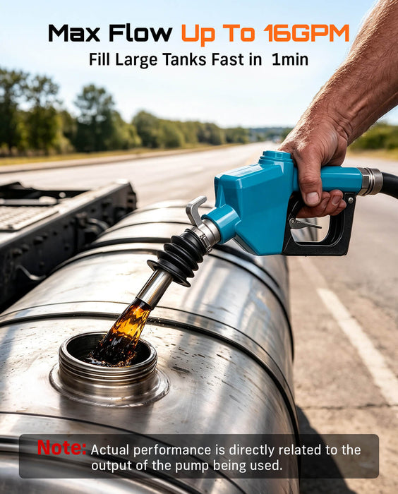 SEESII 3/4" NPT Automatic Fuel Nozzle, Gas Nozzle with Hook, Max Flow 16GPM
Fuel Transfer Pump Nozzle, 3-speed Padlock, Anti-Tangle Connector & Splash Cover, for Gasoline, Diesel, Kerosene, Biodiesel