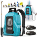 SEESII Blue Body Black Parts 5 Gallon Battery Powered Backpack Sprayer with Dual 2.0Ah Black 2.0Ah Batteries, Telescopic Brass Wand,7 Nozzles,0-100PSI Adjustable Pressure for Lawn Orchard Weed Pest Control