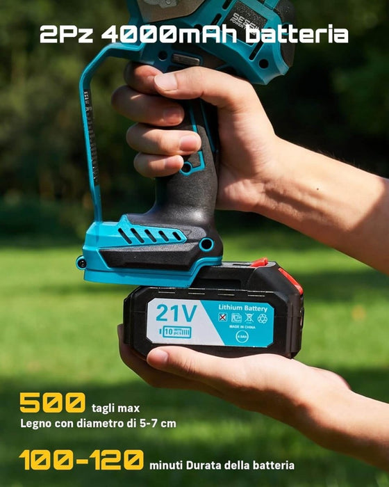SEESII Brushless Mini Chainsaw 6 Inch, Handheld Saw with 2 * 4000 mAh Batteries(M6 Ace) - chainsaw-SeeSii