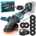 SEESII 21V cordless brushless angle grinder kit with 5.0Ah battery, cutting wheels and charger