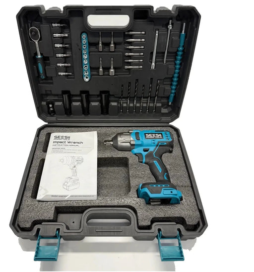 Seesii Cordless Impact Wrench, 1032Ft - lbs (1400N.m) Electric Impact Gun driver, 2x4000mah Battery & Charger, Sockets DrillScrews ,Screwdriver bits - SeeSii