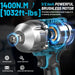 Seesii Cordless Impact Wrench, 1032Ft - lbs (1400N.m) Electric Impact Gun driver, 2x4000mah Battery & Charger, Sockets DrillScrews ,Screwdriver bits - SeeSii