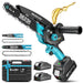 SEESII Blue Cordless Mini Chainsaw 6&8 Inch 1000W Brushless Electric Handheld Chain Saw Kit with 2 Batteries Auto Oiler Full Accessories
