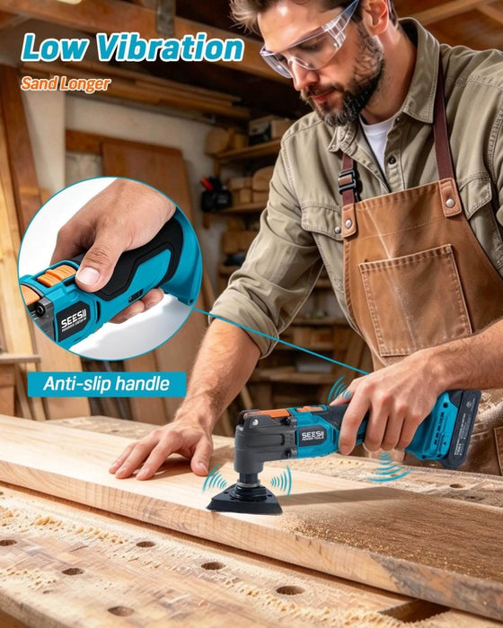 SEESII Cordless Oscillating Multi-Tool Kit, 6-Speed with 2.0Ah BatteryWYB001 - SEESII