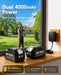 Seesii cordless pole hedge trimmer accessory shot with dual 21V 4000mAh lithium batteries and fast charger, long runtime for garden hedge trimming