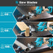 Seesii reciprocating saw with 6 multi-purpose blades, max cutting depth for metal wood plastic pipe