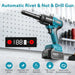 Seesii Cordless Rivet Gun Tool, 21V Electric Automatic Rivet & Rivet Nut Tool - SeeSii