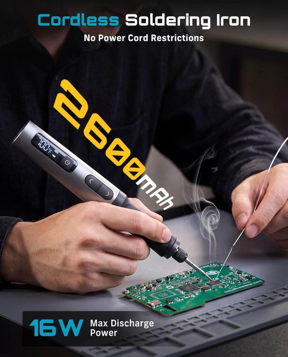 SEESII Cordless Soldering Iron Kit Digital Display 7S Fast Heating 390℉‑840℉(S01) - SeeSii