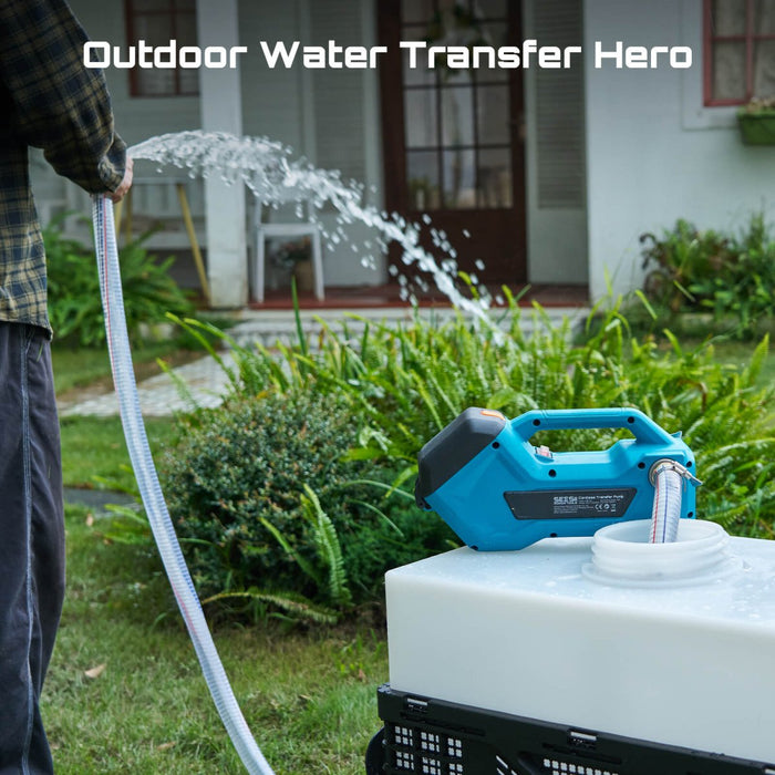 SEESII Cordless Transfer Pump, 760 GPH Self - Priming, Dual 4.0Ah Batteries — Portable Utility Pump for Water & Diesel, 65 - ft Head, 3/4" Garden - Hose Fitting - SeeSii
