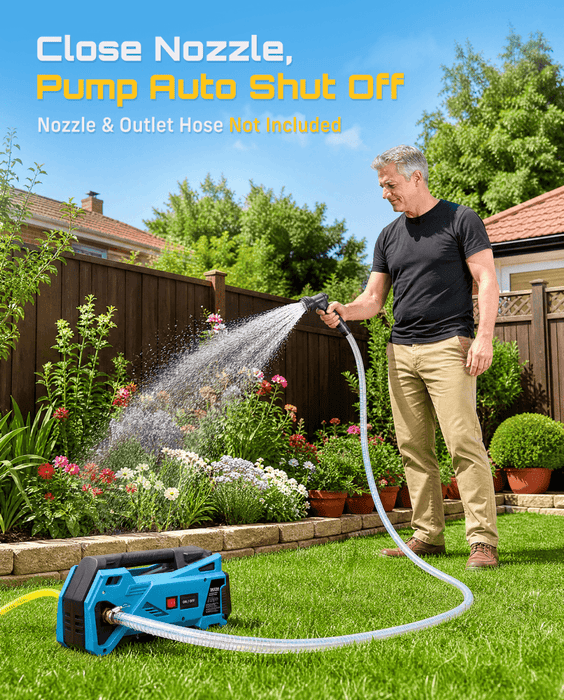SEESII Cordless Water Transfer Pump, 9.84 FT Self-Priming, 2×4.0Ah Battery - Transfer Pump-SeeSii