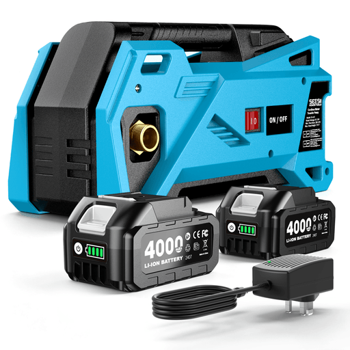 SEESII Cordless Water Transfer Pump, 9.84 FT Self-Priming, 2×4.0Ah Battery - Transfer Pump-SeeSii