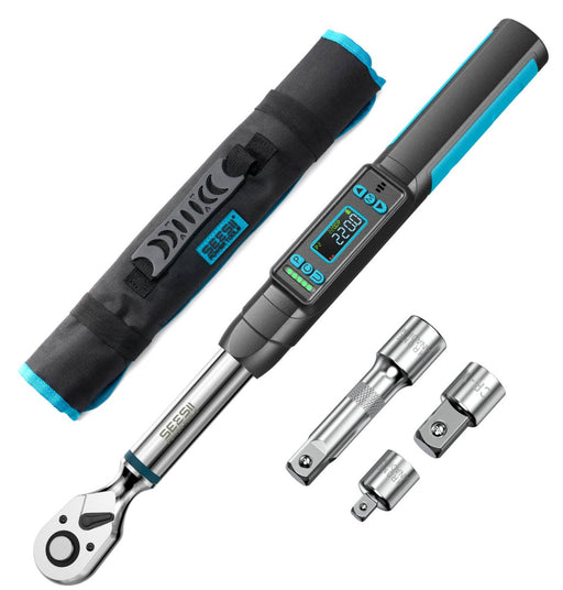 Seesii D2 Lite Pro 3/8" Digital Torque Wrench, 0–220 N·m (162 ft - lb), ±2% Accuracy, LCD, Peak/Real - Time, Presets & Memory - ratchet wrench - SeeSii