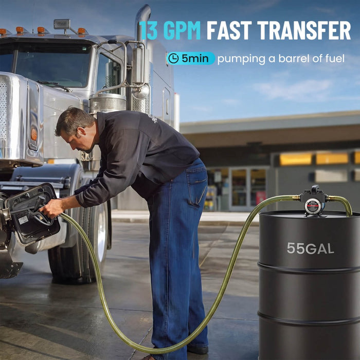 SEESII Diesel Fuel Transfer Pump Kit 12V 13 GPM DC Automatic Shut-off Nozzle - SeeSii