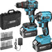 Seesii Electric 3/8'' Drill & 1/4'' Cordless Impact Driver Brushless 2 Tool Combo Kit - SeeSii